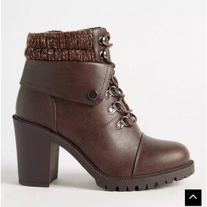 Heeled Lace-Up Hiking Style Boots